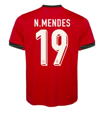 Portugal Nuno Mendes #19 Replika Hjemmebanetrøje EM 2024 Kortærmet